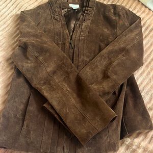 This is a size one leather jacket from Chicos